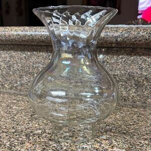 Gorgeous Large Vintage Iridescent Glass Oil Lamp 7.5”h 3” fitter Farmhouse Style